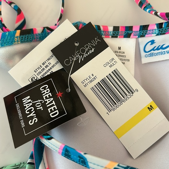 NWT 2 pice bikini set by California waves. Top bra size M and bottom icky size S - Picture 5 of 11